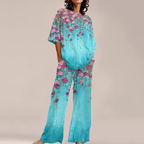 Loose-fitting Solid Color Long Sleeves Trousers Suit