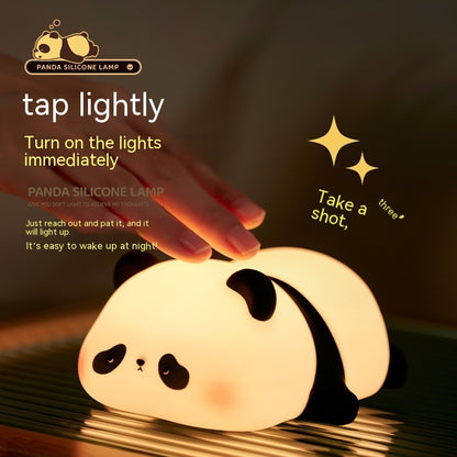 Panda Night Lights For Kids Cute Animal Silicone Timing Rechargeable Lamp Cartoon Panda Bedroom Decoration Kids Boys Girls Gift