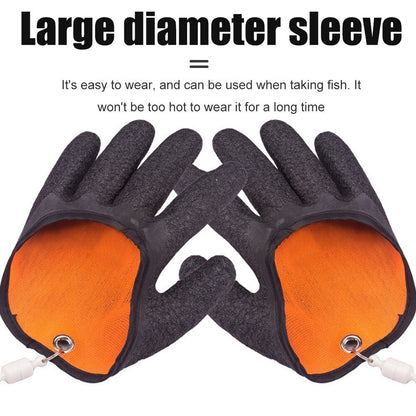 Fishing Gloves Anti-Slip Protect Hand From Puncture Scrapes Fisherman Professional Catch Fish Latex Hunting Gloves Left Right