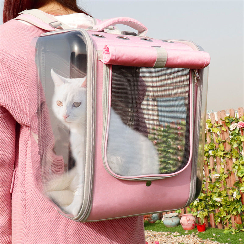 Pet Cat Carrier Backpack Breathable Cat Travel Outdoor Shoulder Bag For Small Dogs Cats Portable Packaging Carrying Pet Supplies